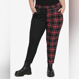 Badass Black & Red Plaid Split Pants
